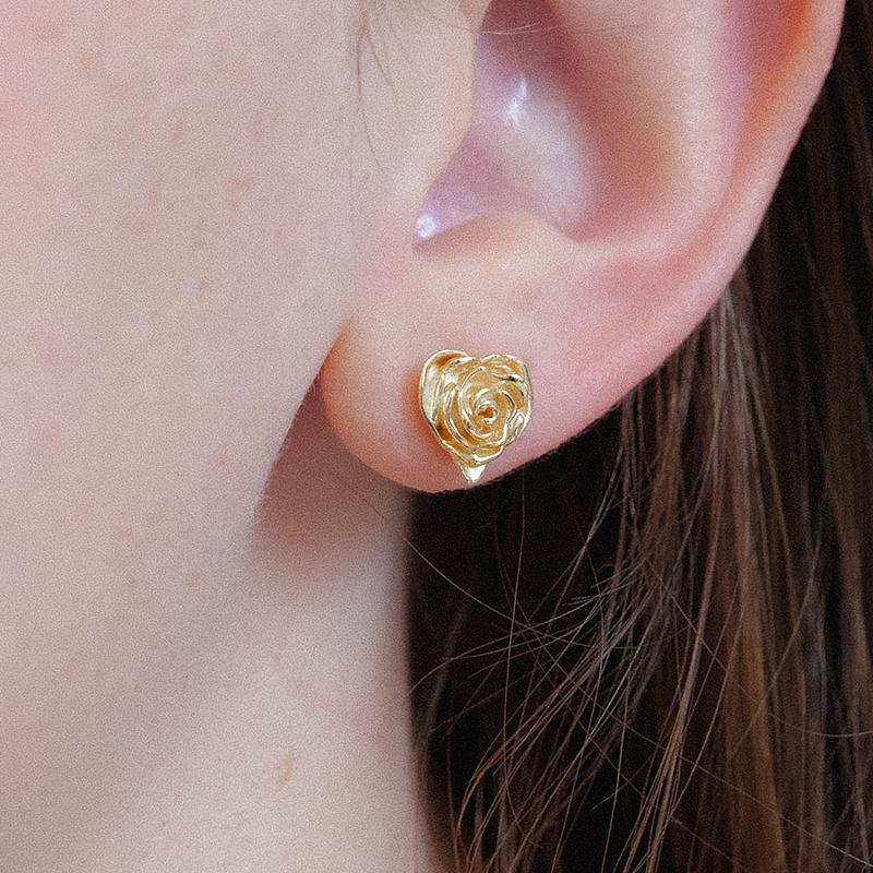 Heart Rose Earring (2color)