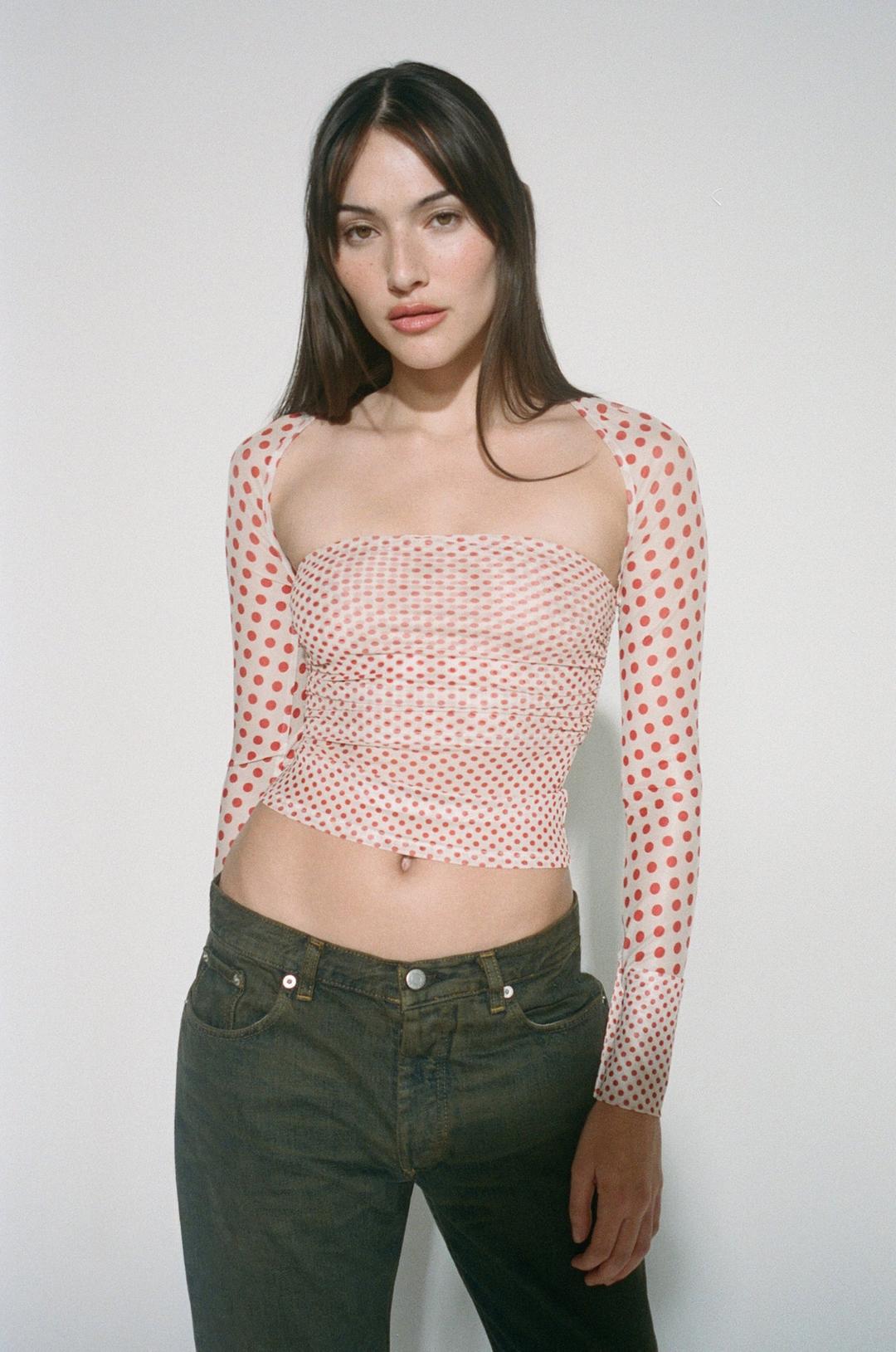 IRIS TOP - WHITE POLKA DOT - WHITE POLKA DOT / XXS
