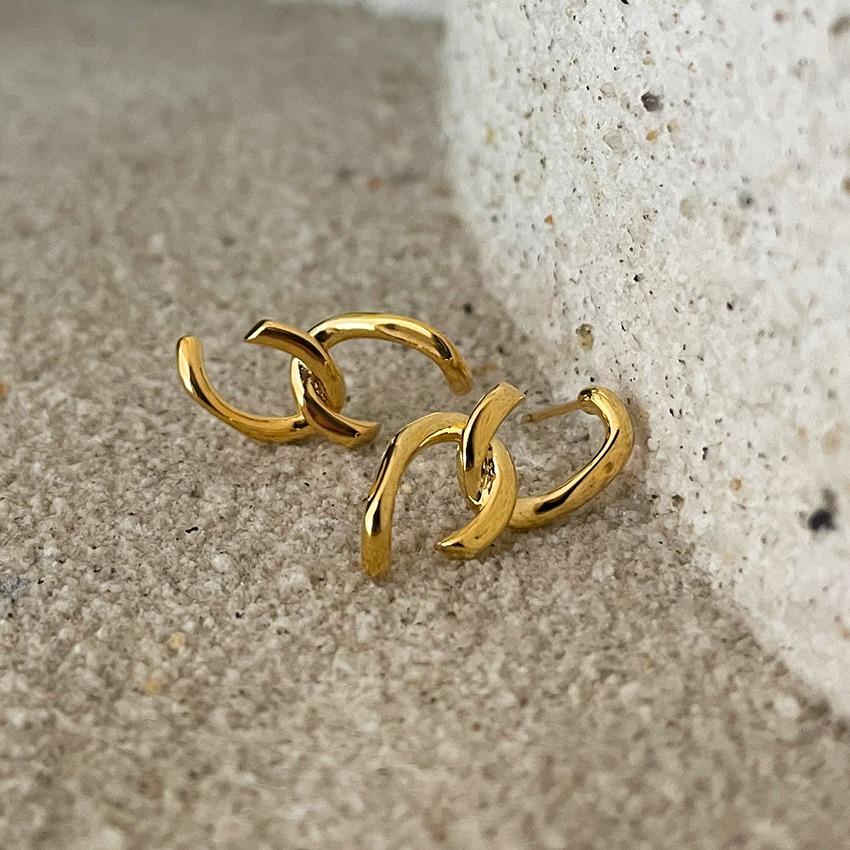 [당일] 실버925 데일리 볼드 클립 체인 드롭 은 귀걸이