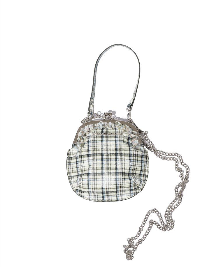 CHECK PRINTED FRAME MINI BAG (GREEN)
