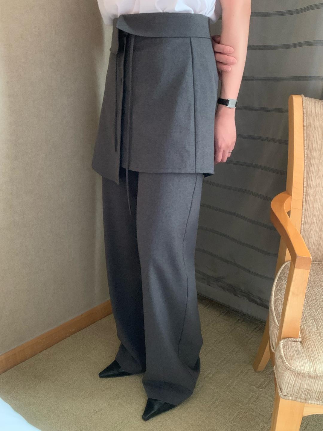 스커트 레이어드 팬츠 skirt layered pants