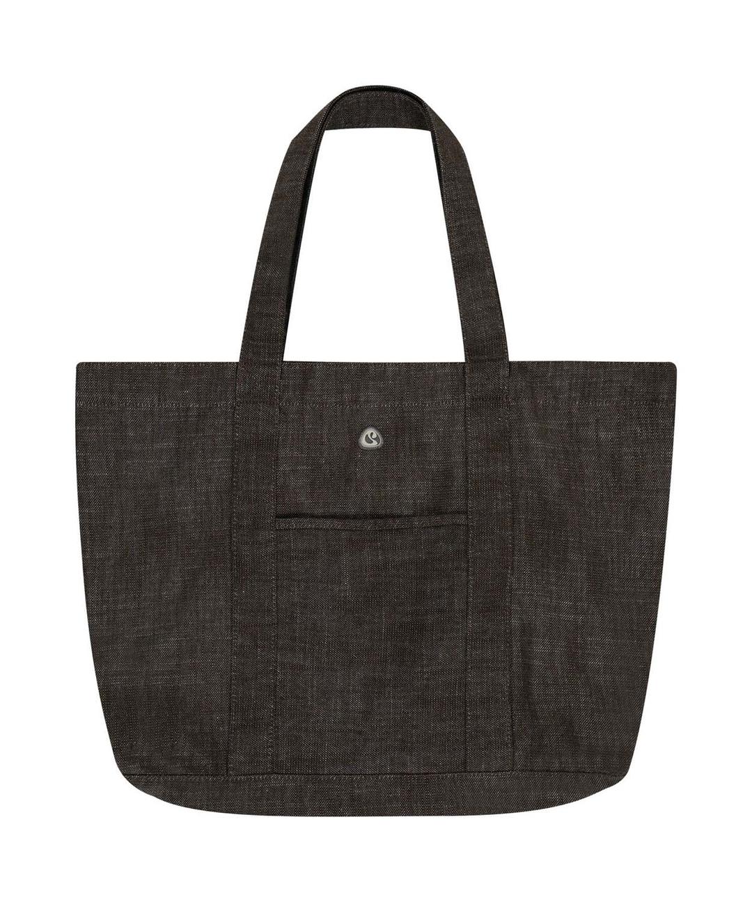 REVERSIBLE CHECK DENIM BAG BROWN
