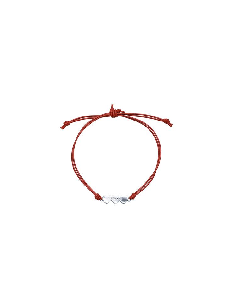 Triple heart red bracelet