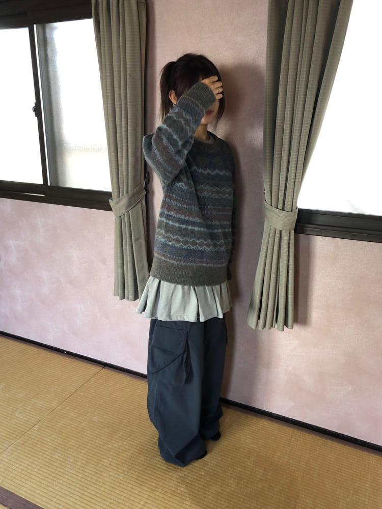 레이어드 베이직 프릴 롱 티셔츠