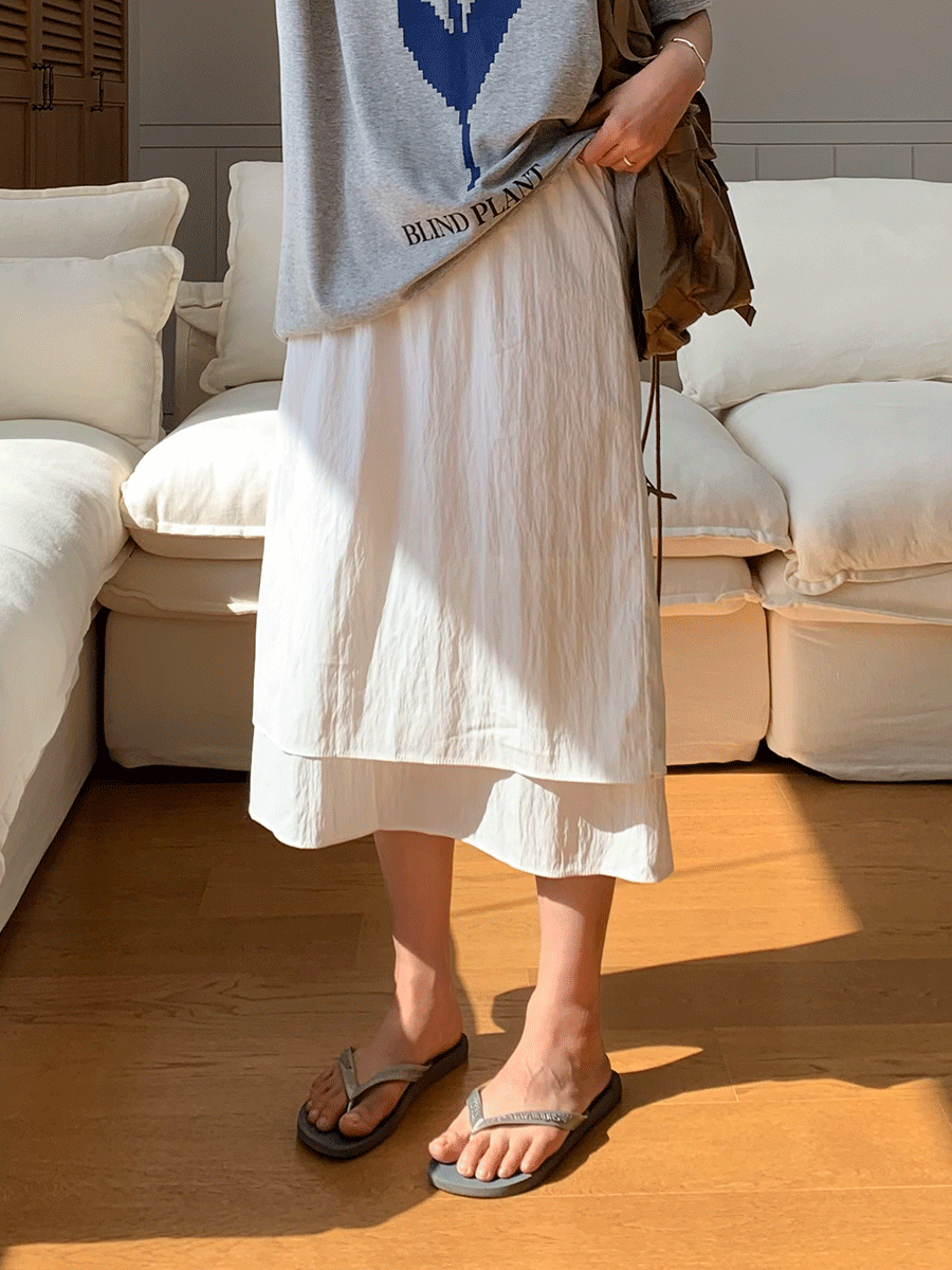 리니아 나일론 레이어드 스커트