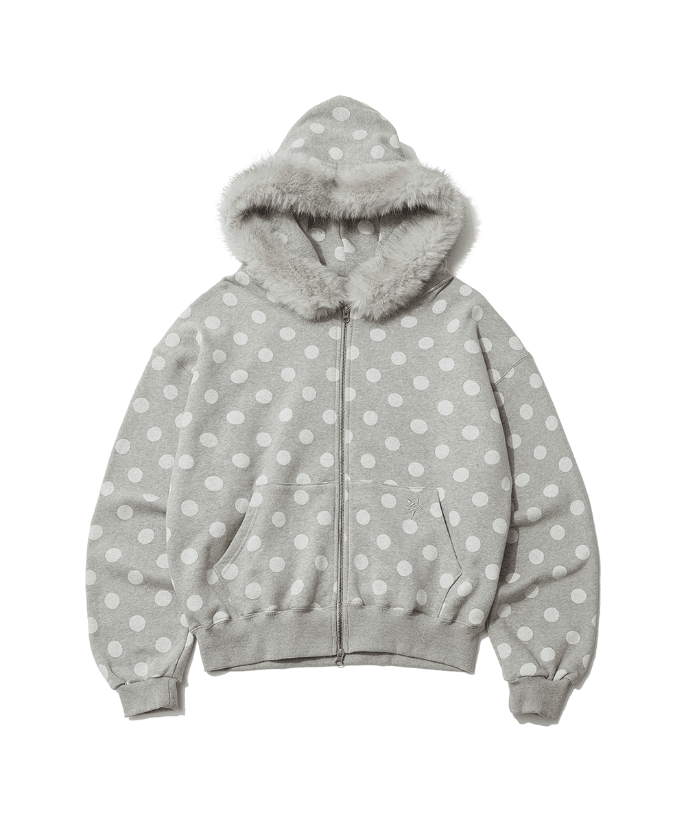 DOT WINGS FUR HOODIE ZIP-UP