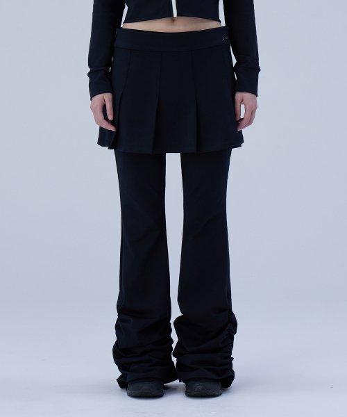 Skirt shirring pants SET BLACK