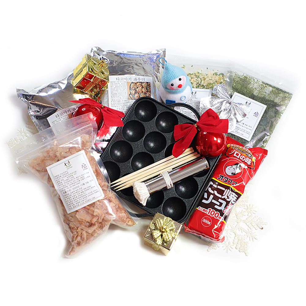 타코야끼 만들기 셋트 재료 도구 16구 풀 셋트(타코야키재료,문어,다꼬야키 소스, 다꼬야끼 믹스파우더 포함)