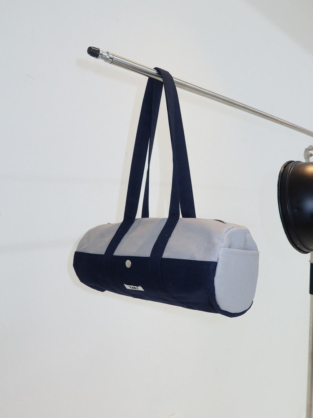 two tone canvas bag (grey,navy)