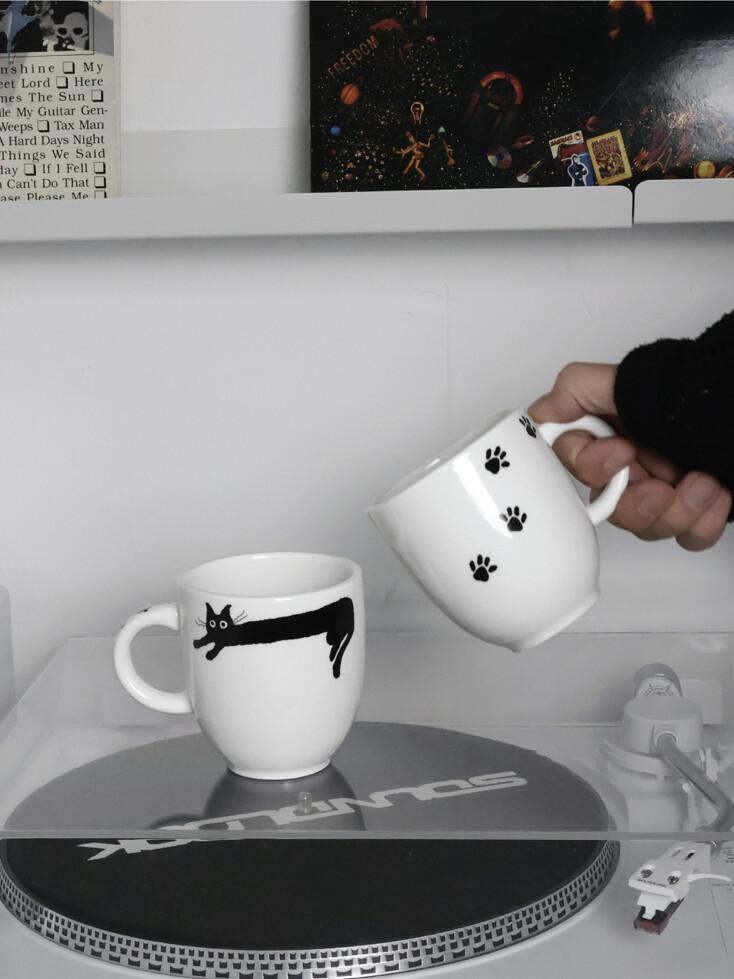 엘두들 고양이 머그잔