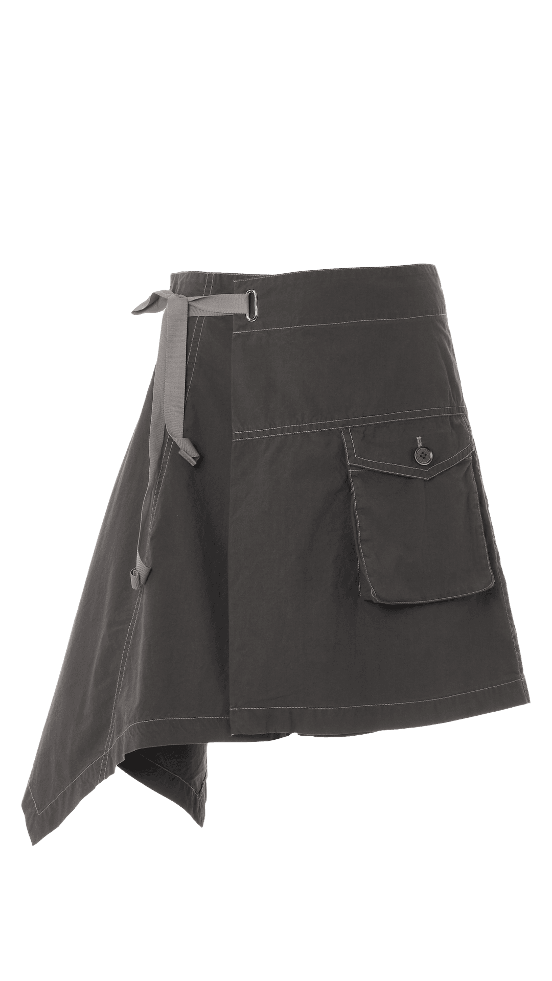 Unbalanced wrap pants_charcoal