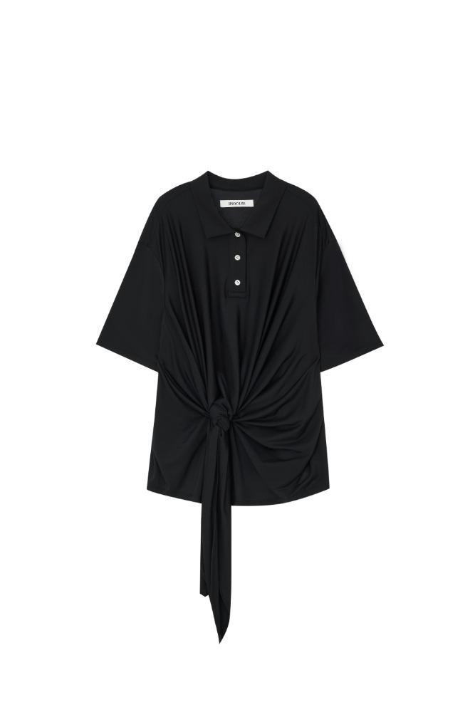 Knotted polo t-shirts - Black (1/30일부터 순차 배송)