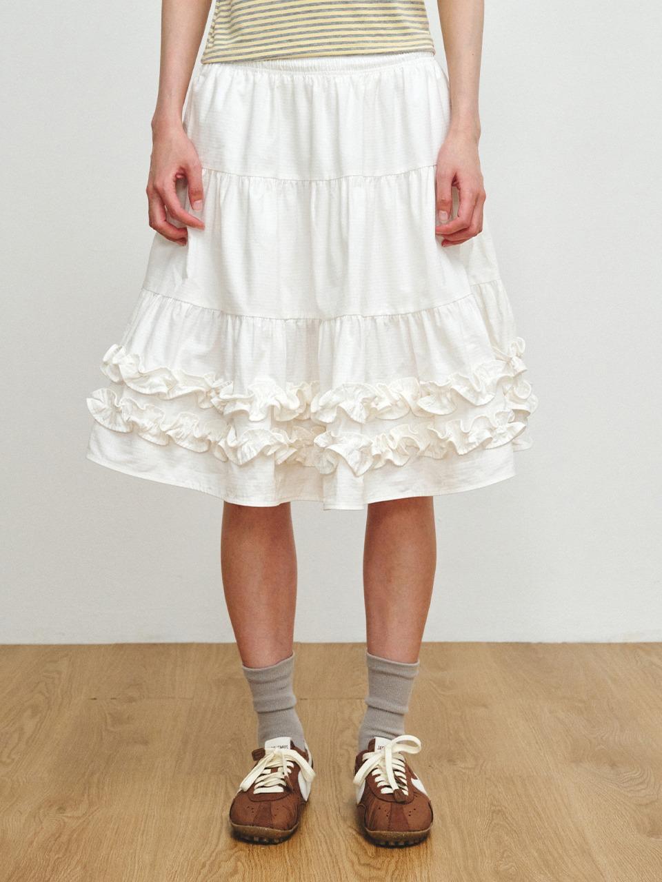 [PLZPROJECT]CAN_CAN FRILL SKIRT, WHITE