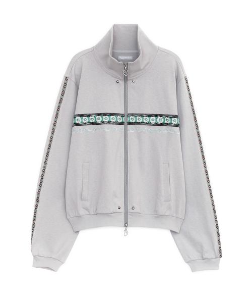 에스닉 라인 트랙 집업 (그레이)