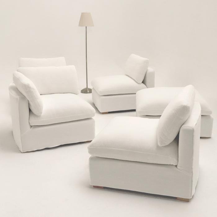 [오가닉 퓨어1939]백야 모듈소파(PR713) - 팔걸이, 등받이, 스툴