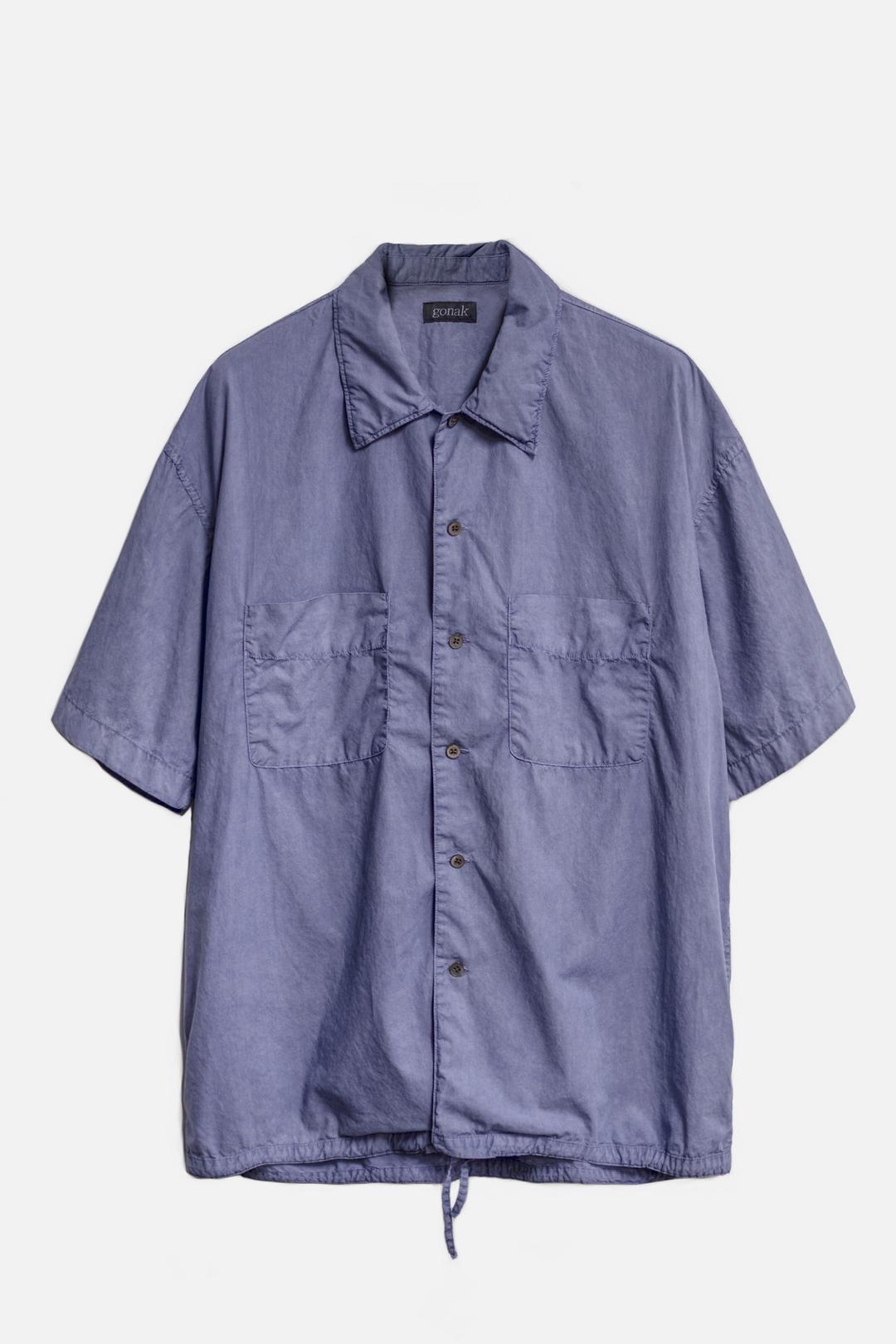 two pocket half shirt - washed blue