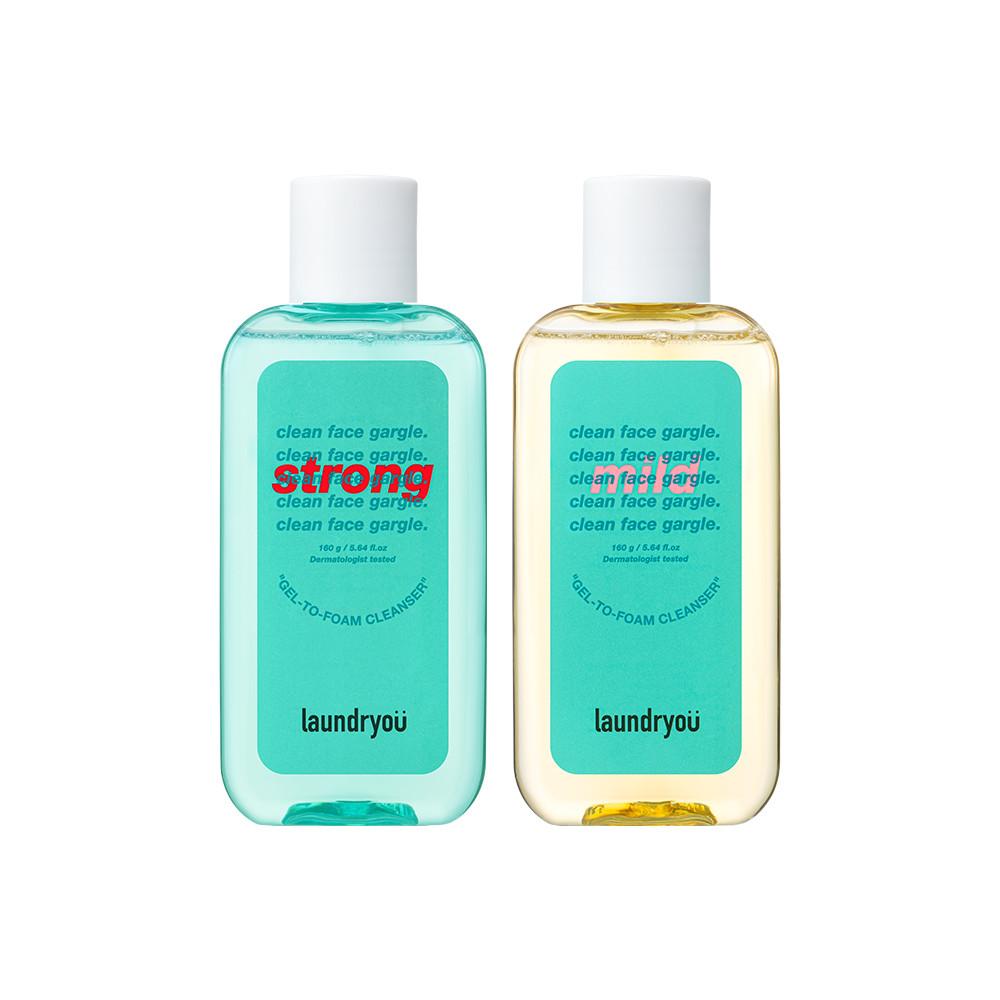 클린 페이스 가글 젤 투 폼 클렌저 스트롱 & 마일드 160g