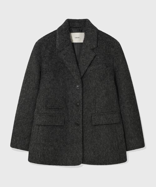 (우먼) 헤어리 울 자켓_챠콜