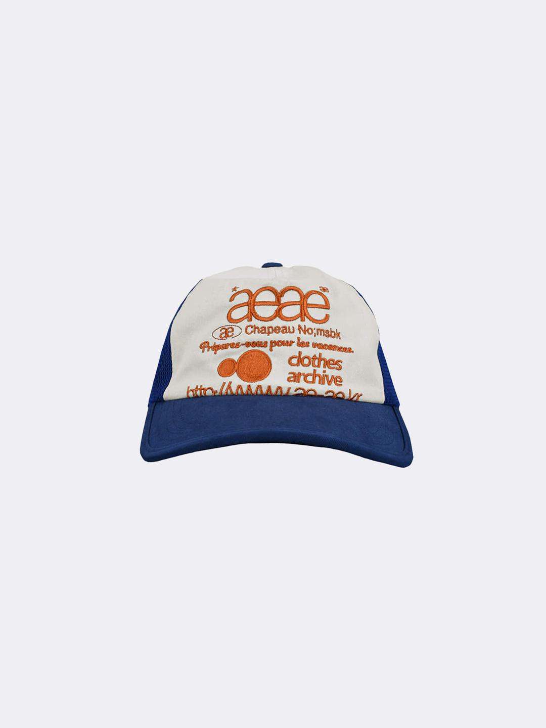 aeae WEB LOGO MESH CAP-BLUE/ORANGE