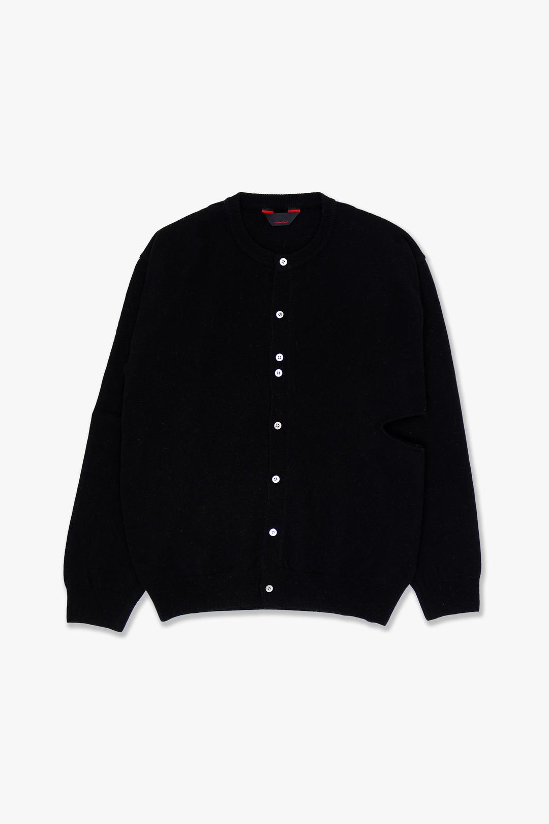 ORCHID ROUND CARDIGAN - BLACK