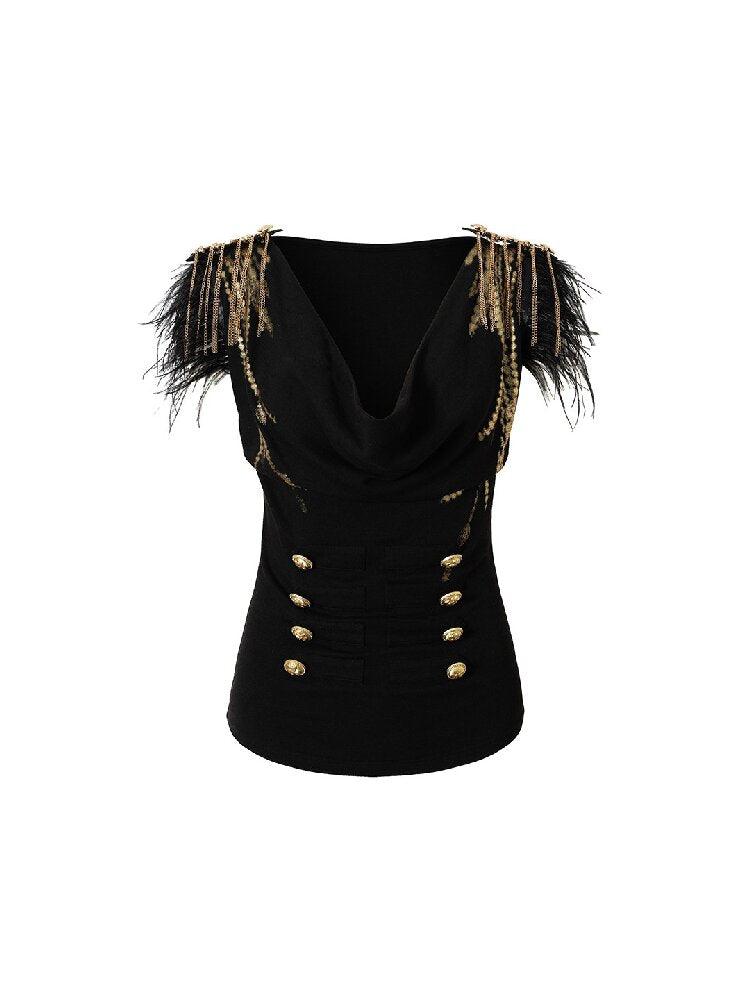 Parched Ostrich Feather Vest【s0000016200】