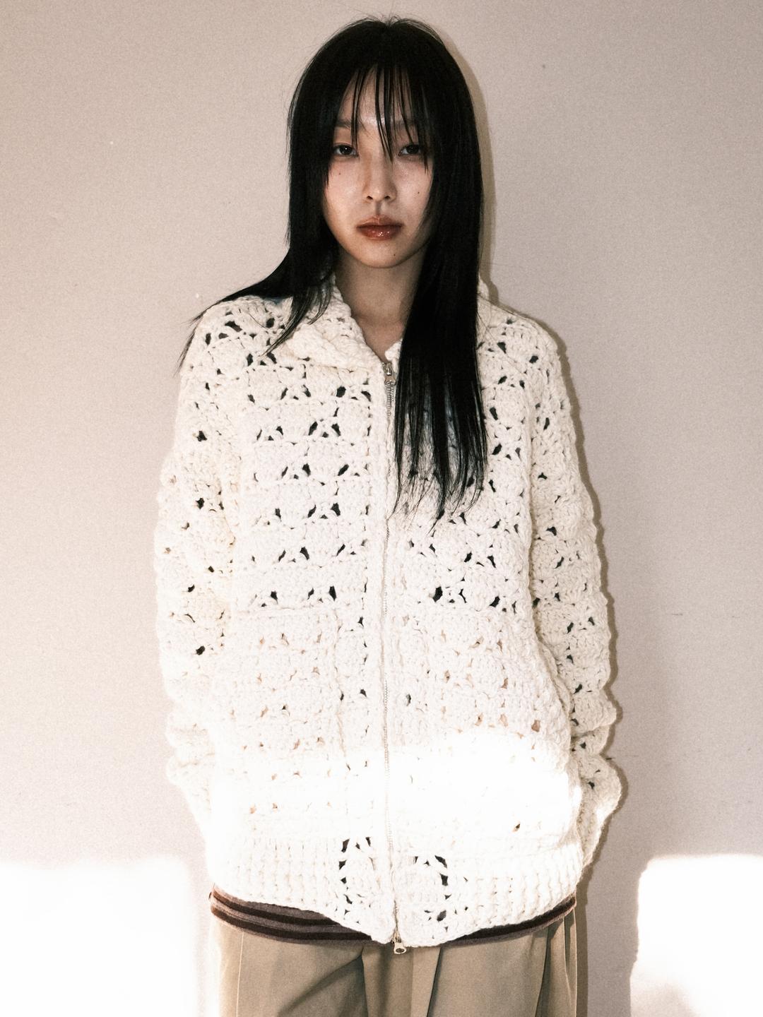 Handmade Waffle Zip Up