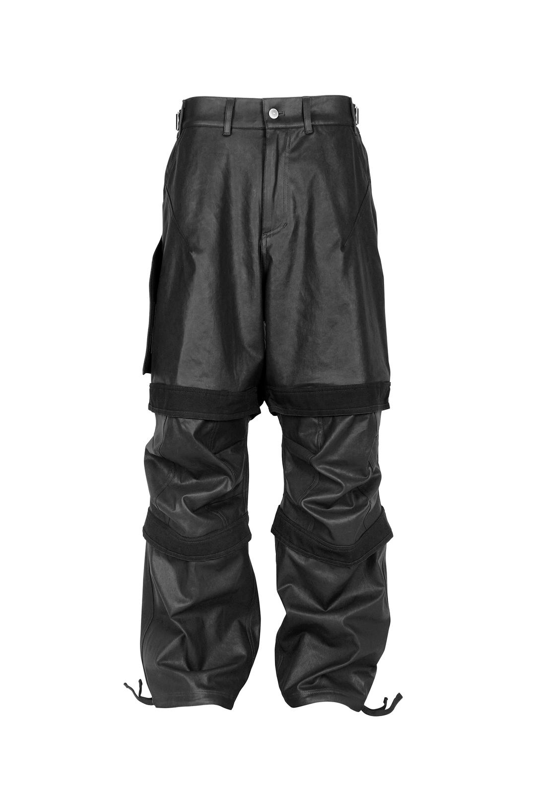 FAR LAYERED WORK PANTS_ COATED BLACK