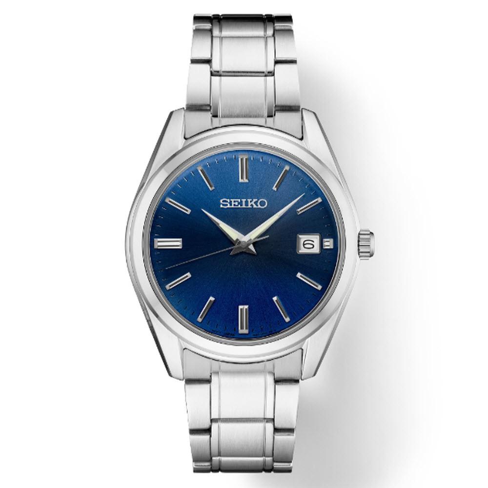 세이코 SUR309 에센셜 쿼츠 청판 사파이어 글라스 남성용 클래식 메탈 시계,추가금 없음(SUR309J1  미국형)