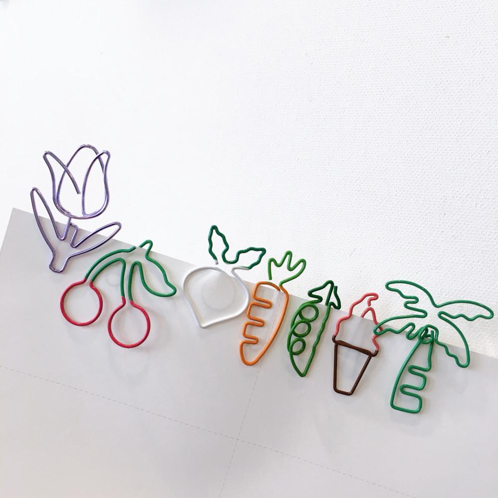 깜찍한 모양클립 책갈피 북마크 1P (총9종류) 체리 튤립 당근 아이스크림 순무 야자수 완두콩 파인애플 딸기