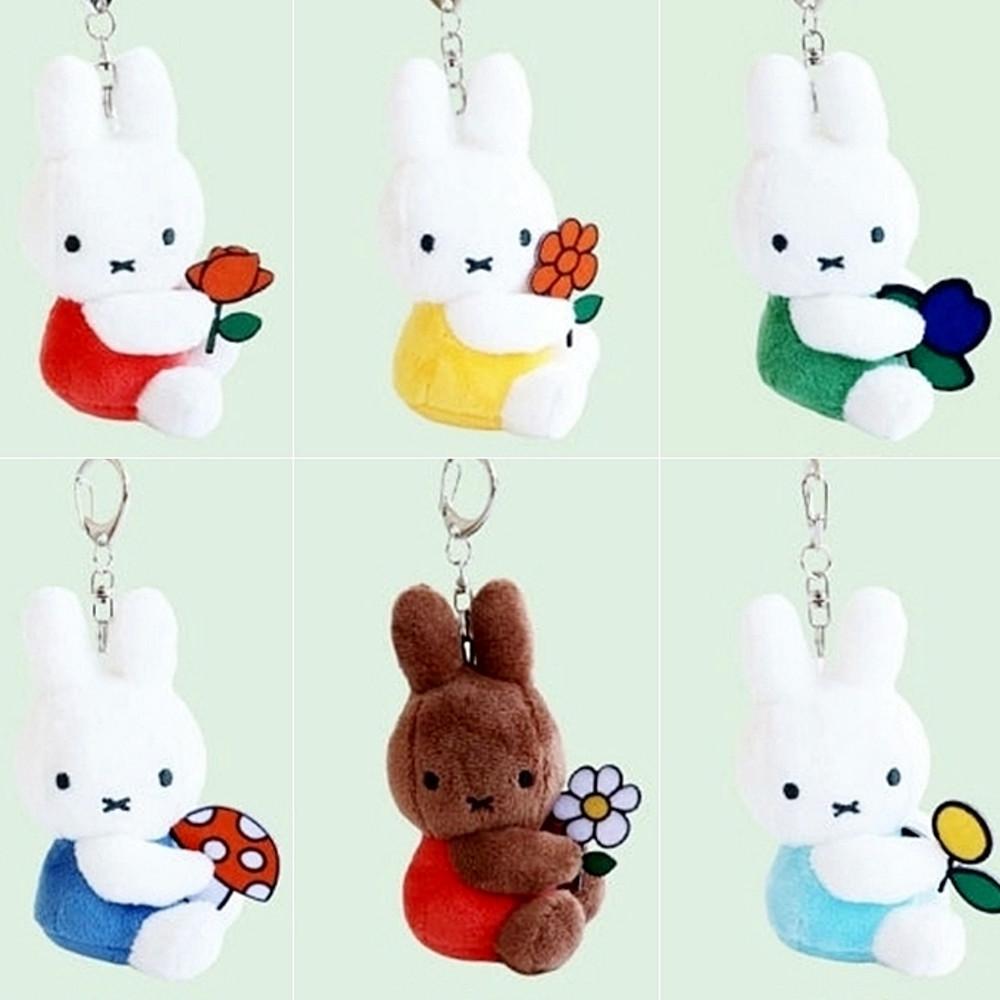 미피키링 굿즈 토끼 미피 인형 키링 꽃을든 8cm