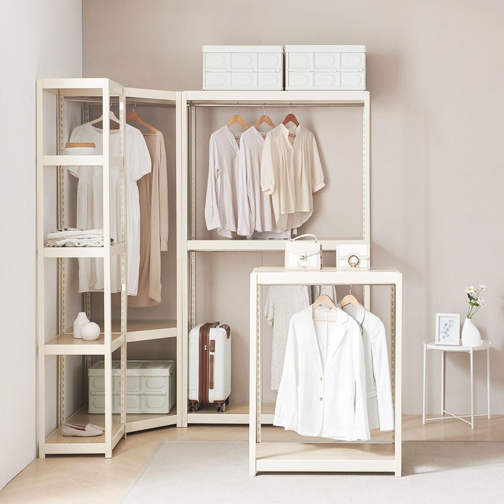 고정식 시스템행거 몬스터랙행거 조립식옷장 2단 철제 드레스룸 행거 코너 튼튼한