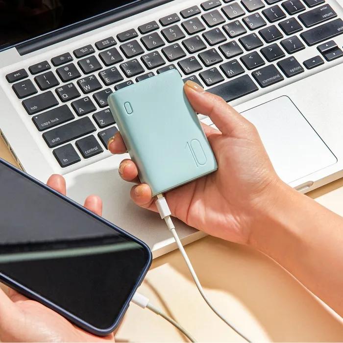 [JAJU/자주] 작고 가벼운 고속 충전 보조 배터리(10,000mAh)_민트