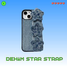 수심 Denim Star Strap Case 데님 스타 스트랩 케이스 아이폰 y2k 키치