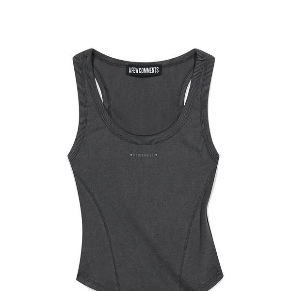 Pigment smock shirring tank top charcoal
