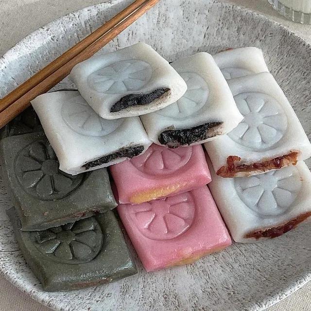 💛무배💛 더바른 앙꼬절편 떡 4종 500g (흰팥/쑥팥/흑임자/고구마)
