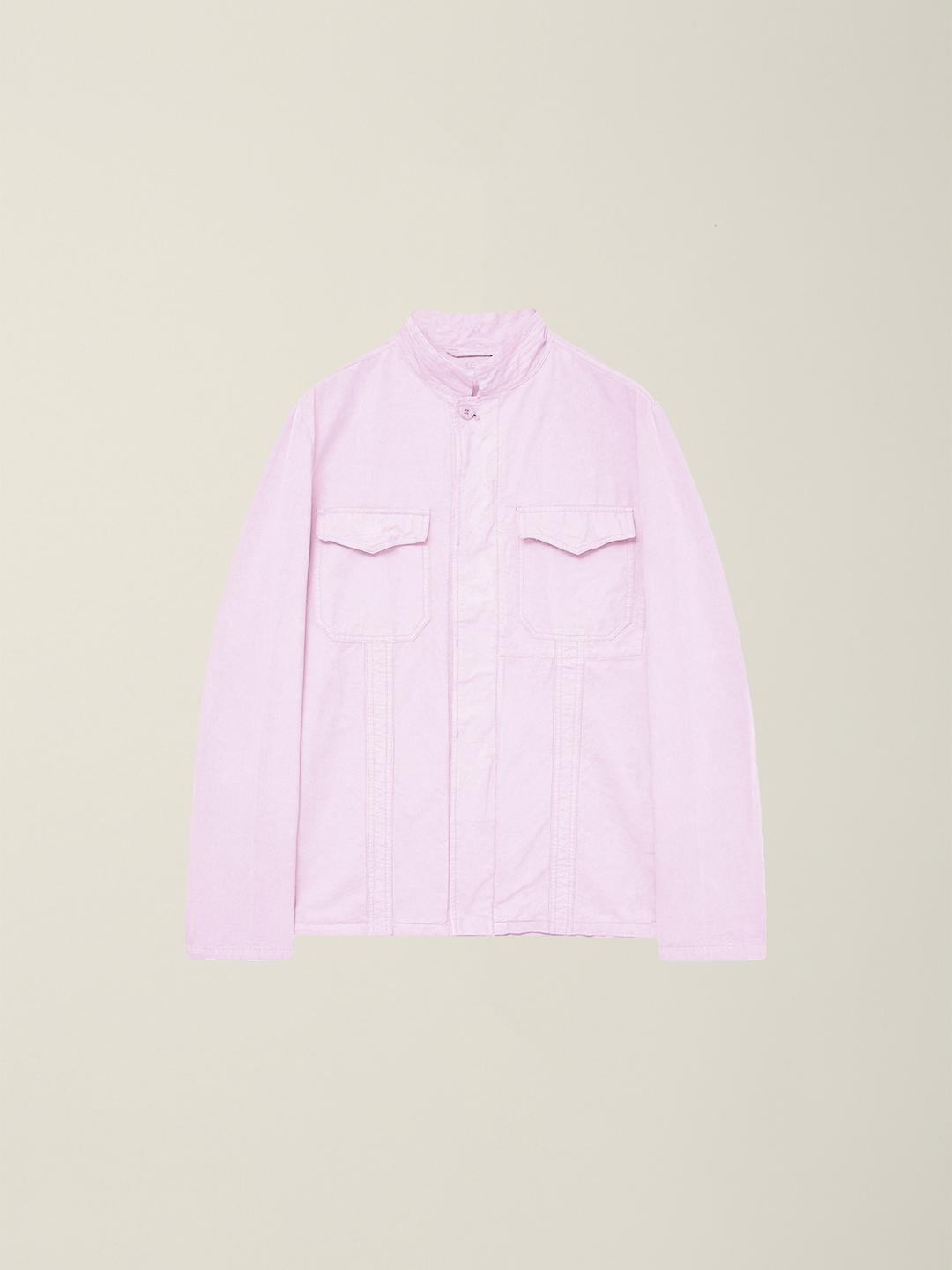 GARMENT DYED MILITARY SHIRT JACKET SHELL PINK