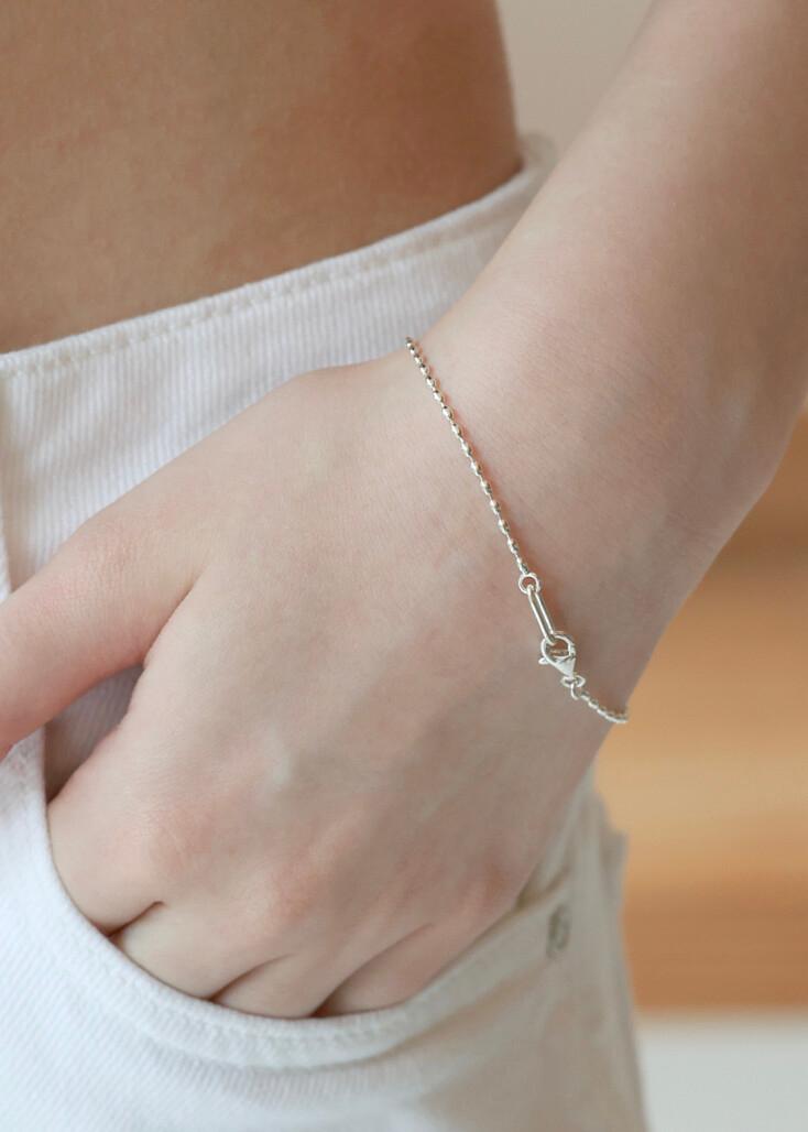 [온라인 전용] 데일리 심플 볼 체인팔찌_SILVER