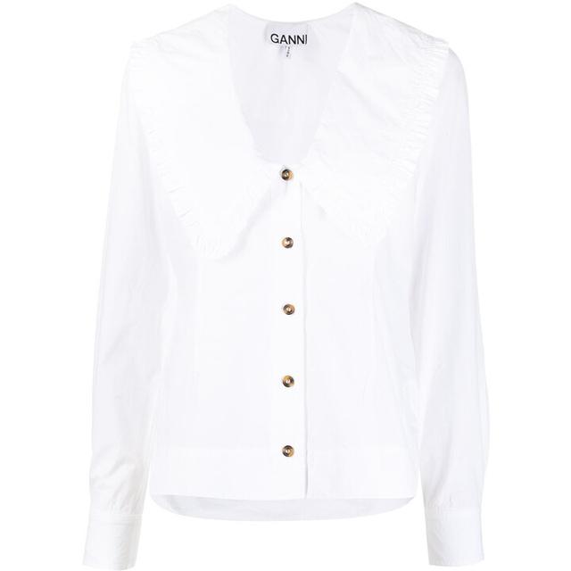 GANNI FW22 Shirt GANNI Shirts White White F5778COTTON151