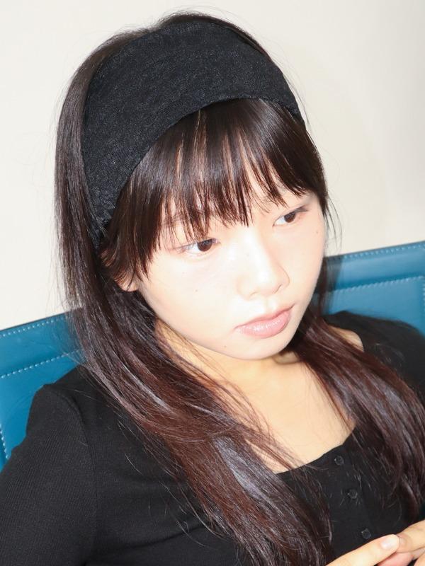 flower lace hair band - black