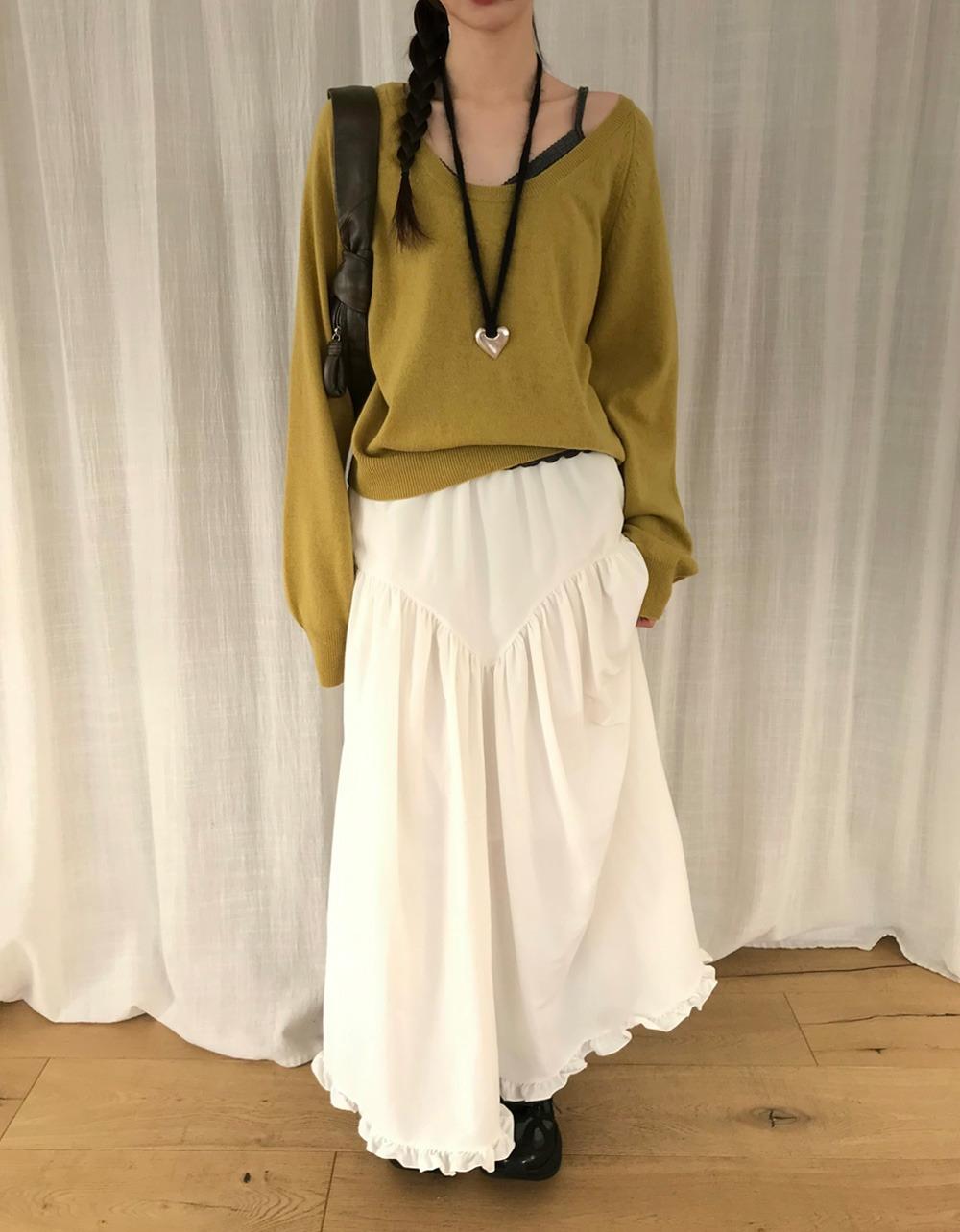 리즐 프릴 롱 SKIRT