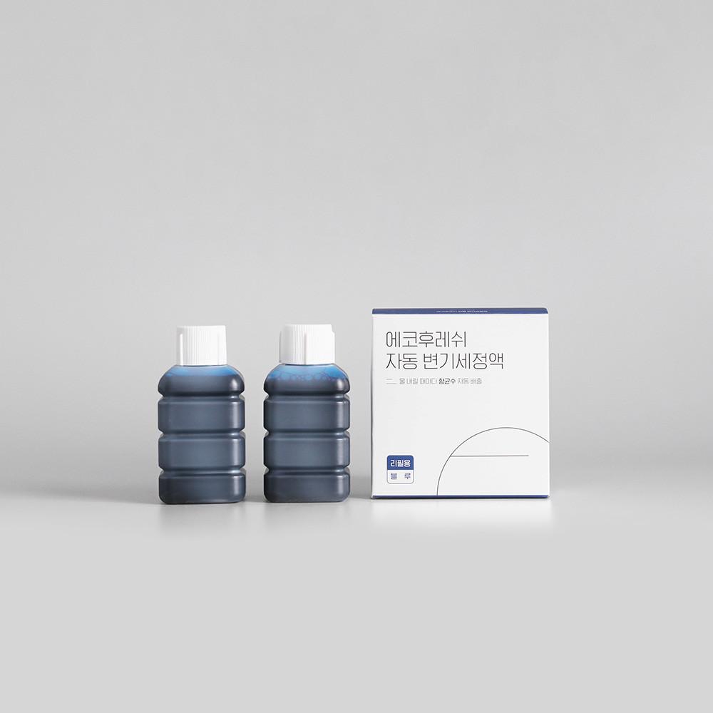 에코후레쉬 자동변기세정제 클리너 - 리필용 세정액 2개입 투명or블루