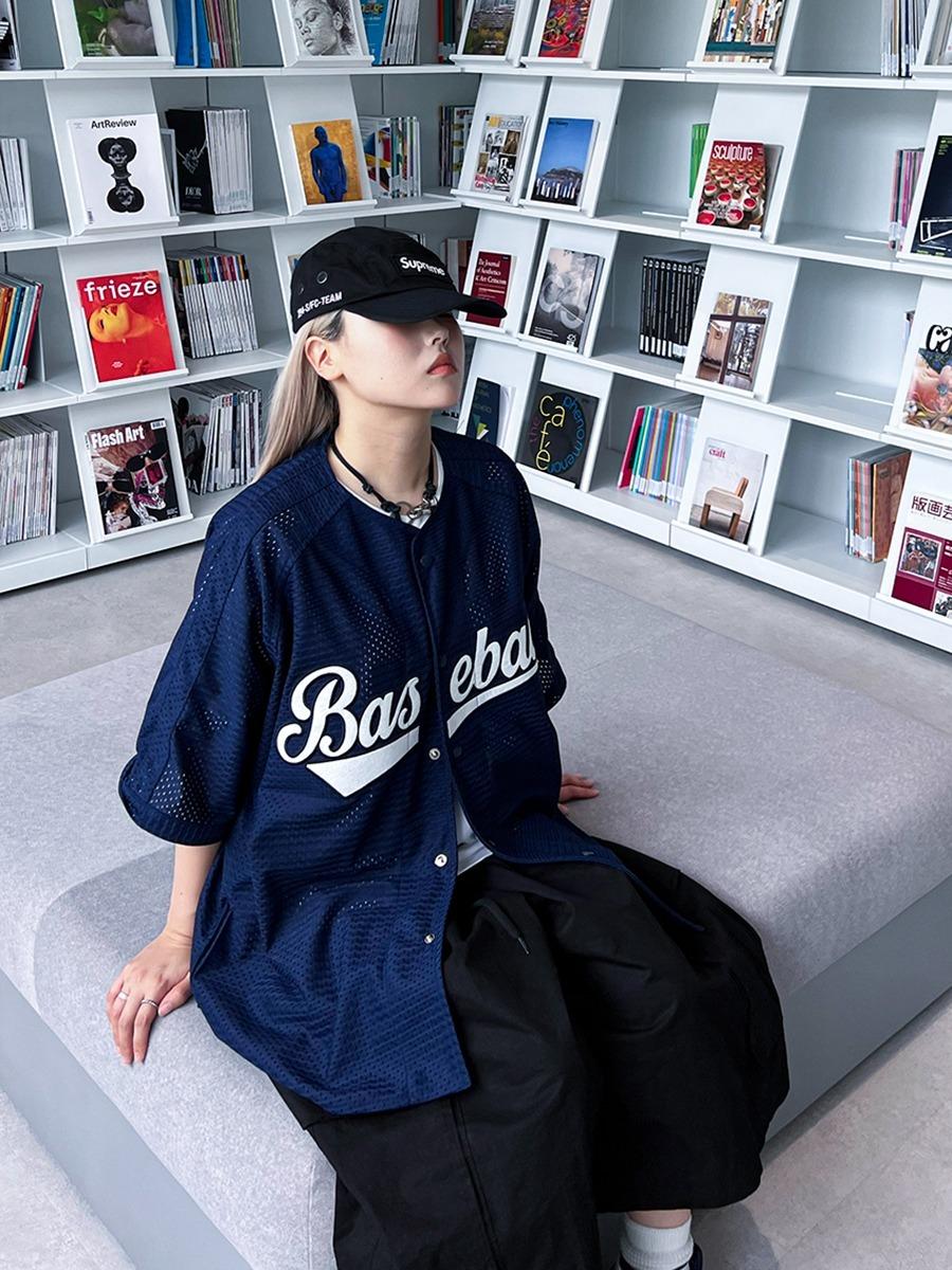 [ Unisex ] 메쉬 베이스볼 반팔 셔츠 2C
