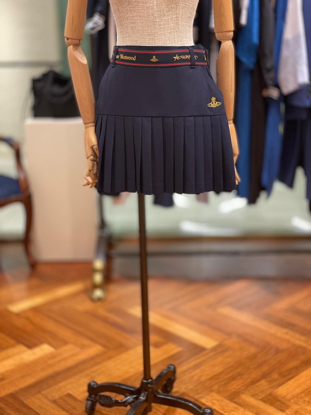 비비안웨스트우드 비비안웨스트우드 앵글로매니아 골프웨어 플레어 스커트 네이비 (VMSUSK9300) - 위시버킷