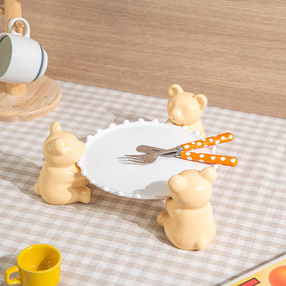 곰돌이 디저트 홈 카페 케이크 받침대 스탠드 물방울 1호 (18cm)