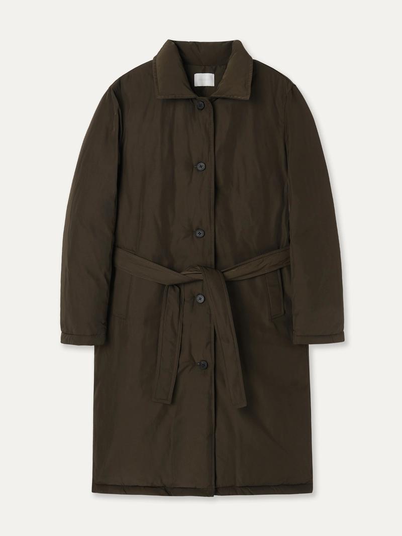 Lake studio - (당일배송) A-line Robe Padded Coat_Khaki Brown