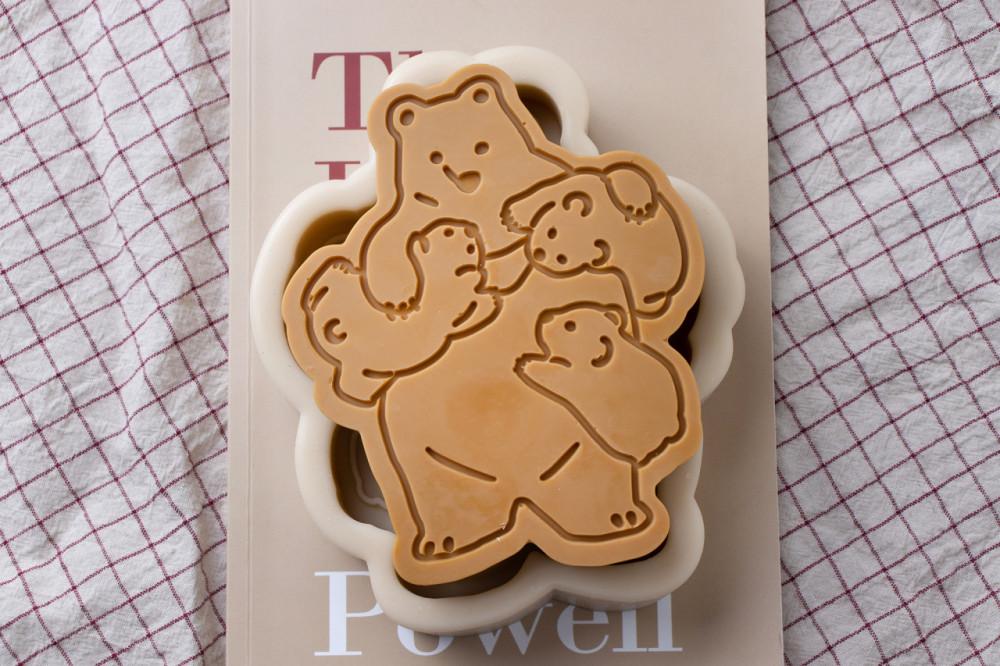 깁미 맘마주세요 곰가족 타블렛몰드 실리콘몰드 동물 곰캐릭터 캔들오브제