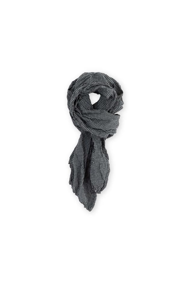 Washed Scarf, Grey Check