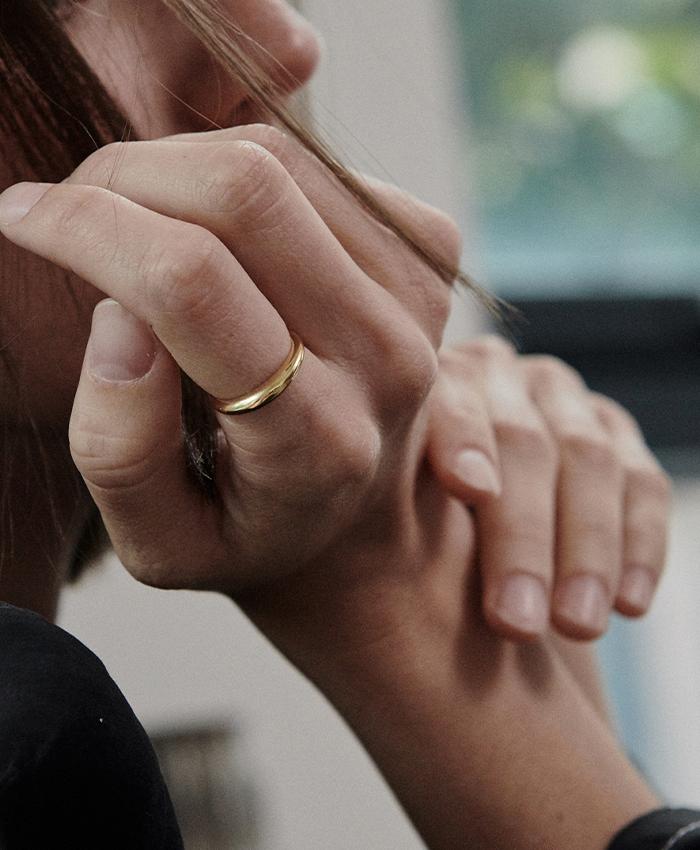 [925 silver] Cinq.silver.205 / mini soar ring (gold)
