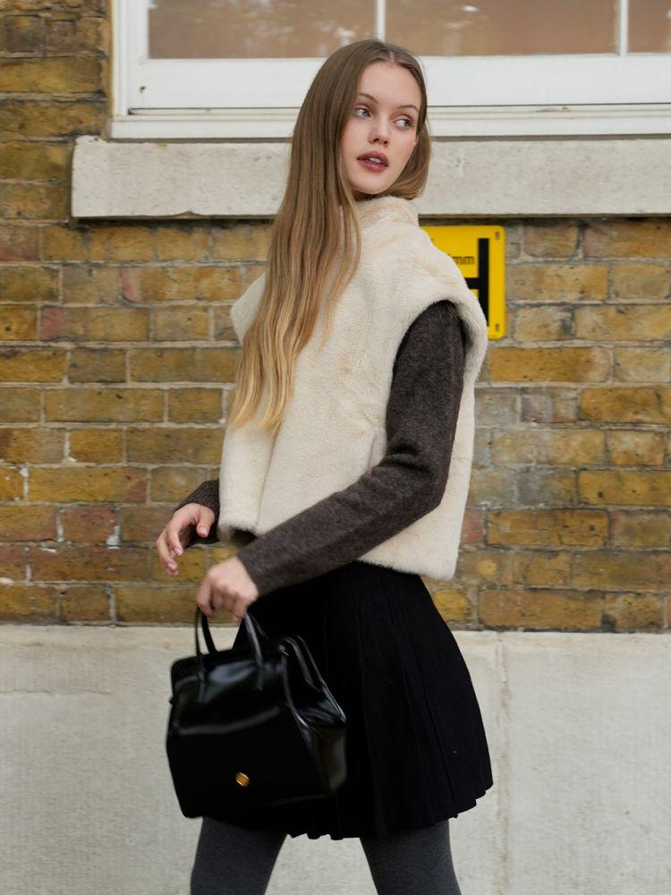 SARAH Eco Fur Vest(세라)_LIGHT BEIGE