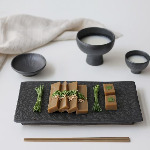 [강유단] 흑유 직사각 굽접시 S,M